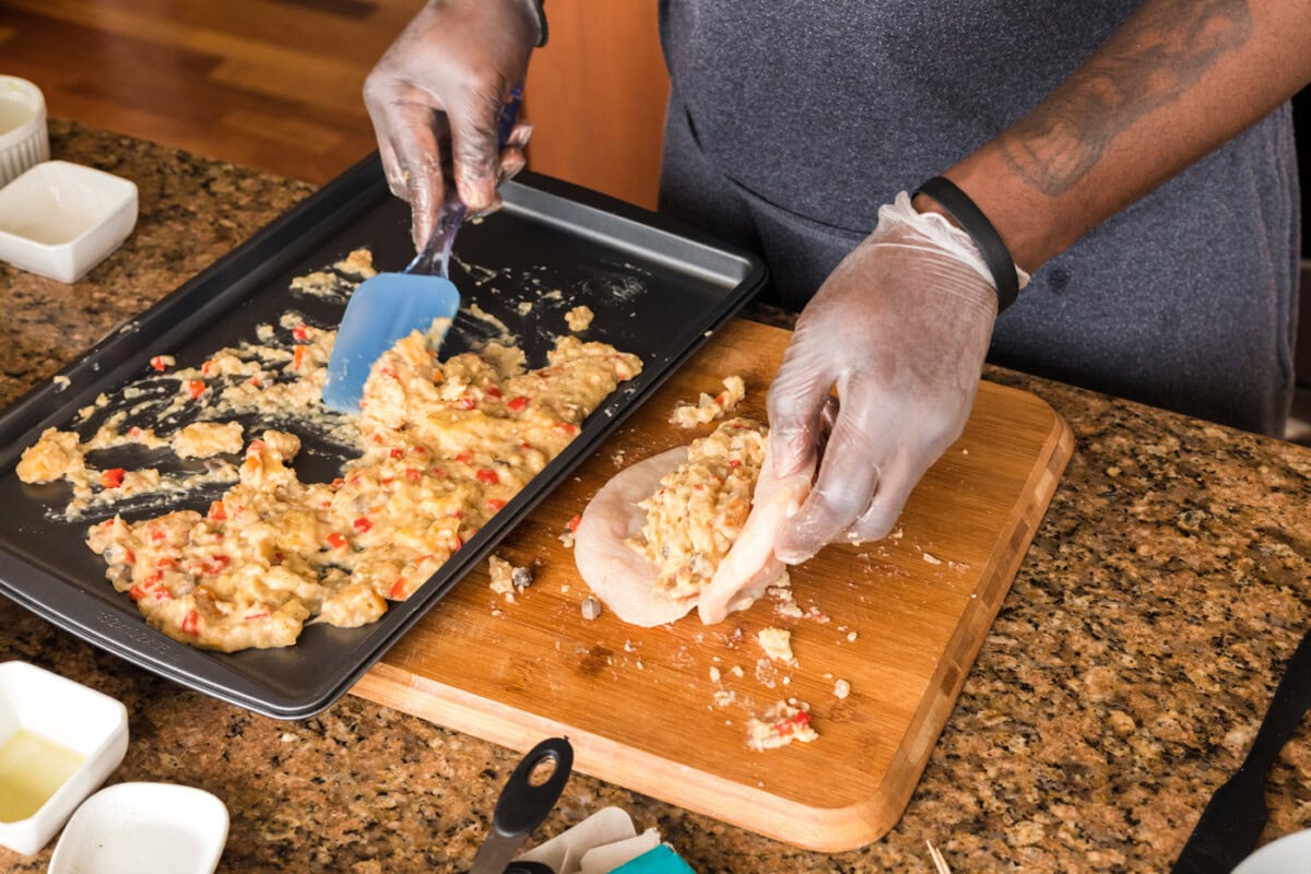 stuffing chicken breast with filling