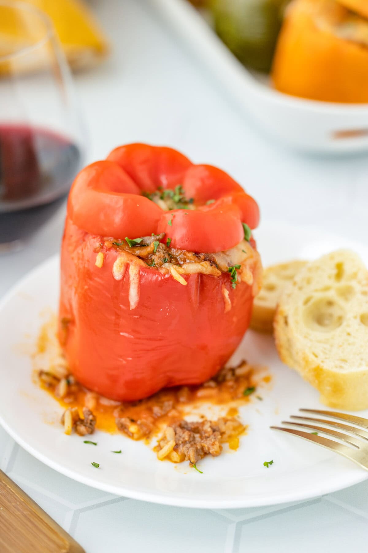Stuffed Pepper with top on