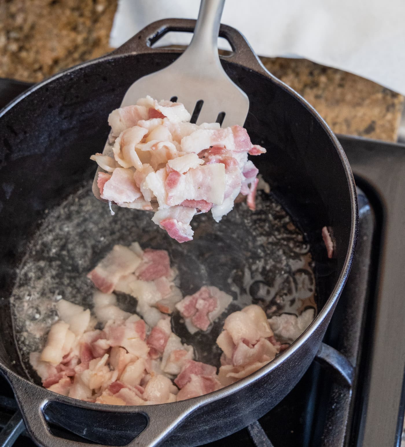 removing bacon from dutch oven