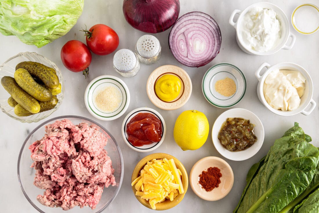 ingredients for Big Mac Salad