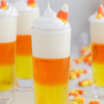 Candy Corn Jello Shots WITH A CANDY CORN ON TOP