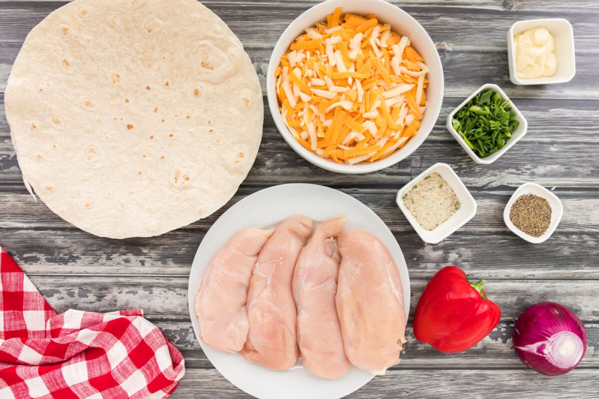 ingredients for Chicken Quesadilla