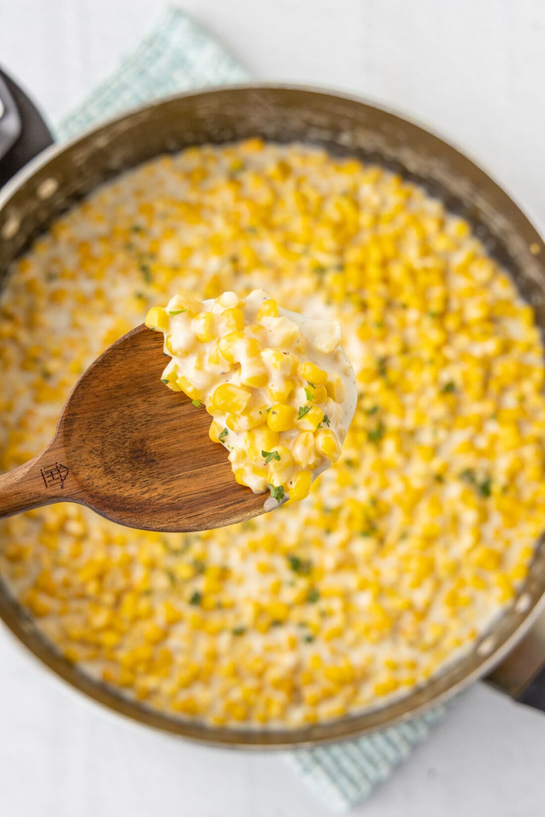 spoon of Creamed Corn