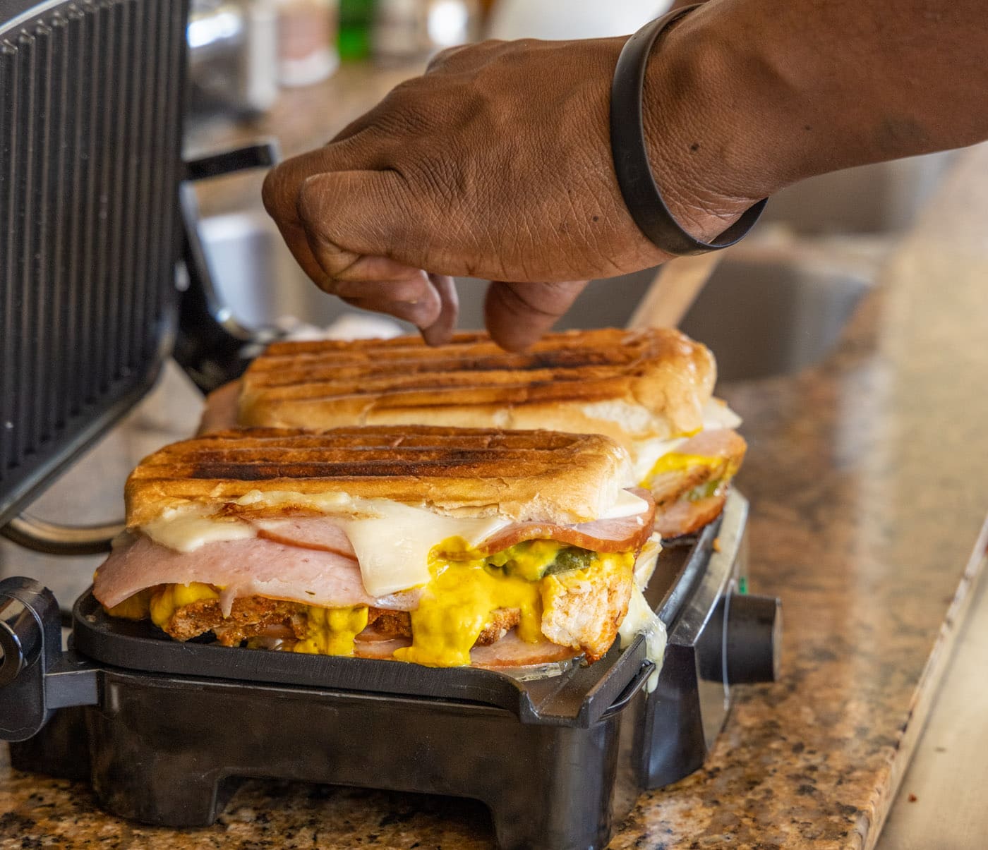 removing Cuban sandwich from panini maker