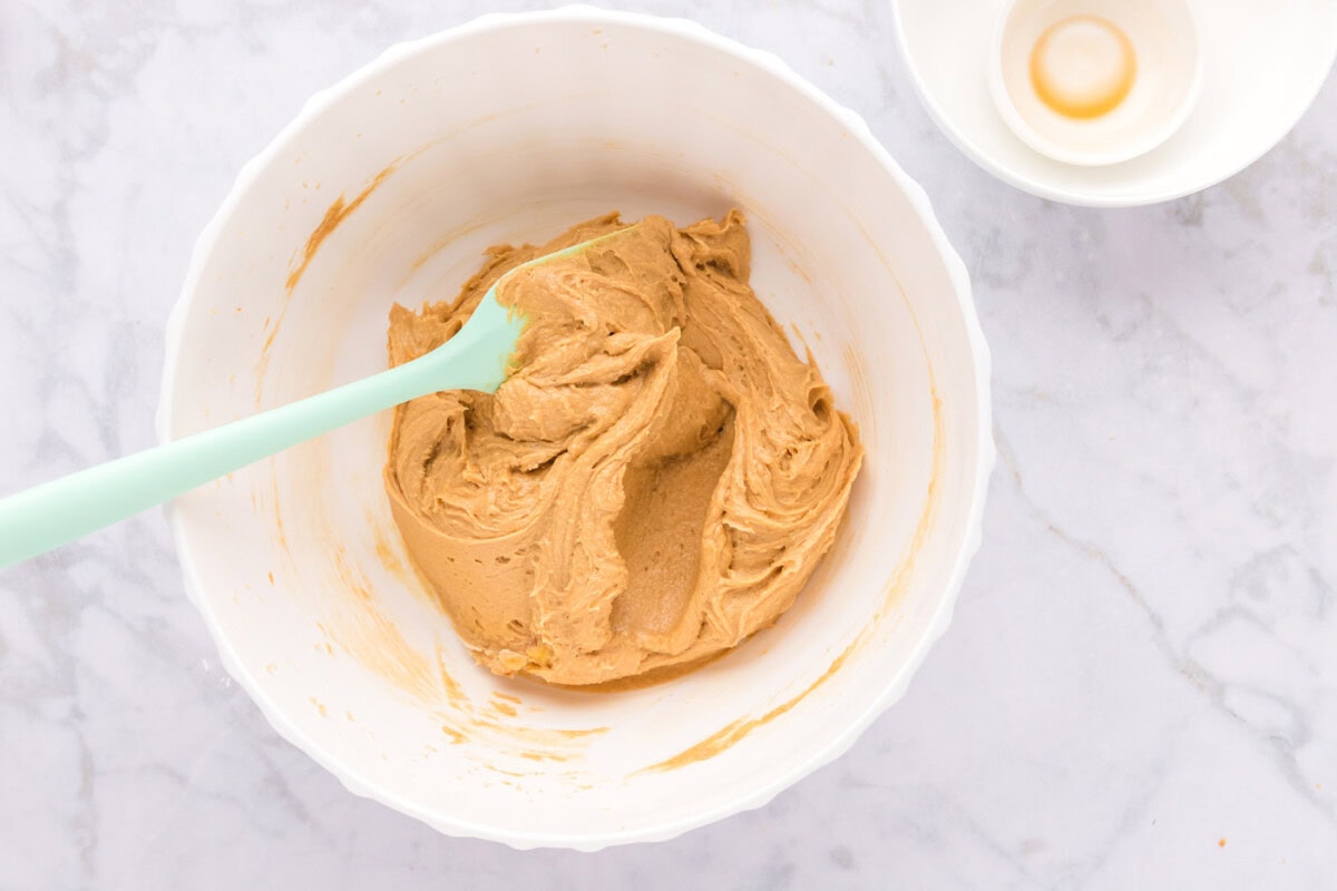 peanut butter cookie dough in a bowl