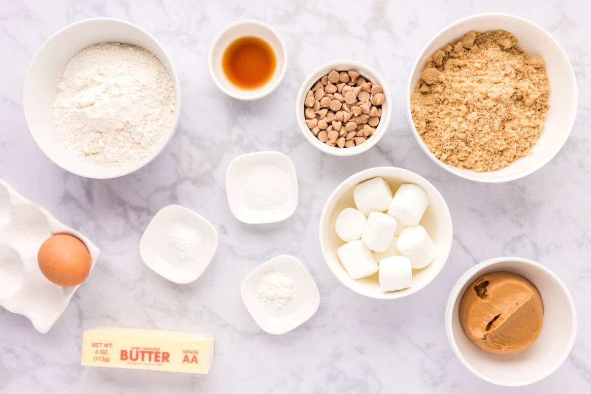 ingredients for Fluffernutter Cookies