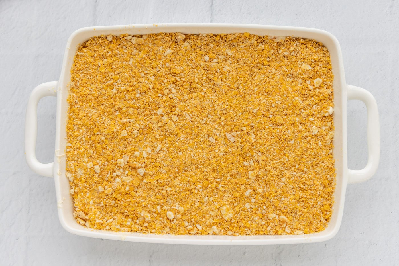 ritz and cornflake topping on funeral potatoes