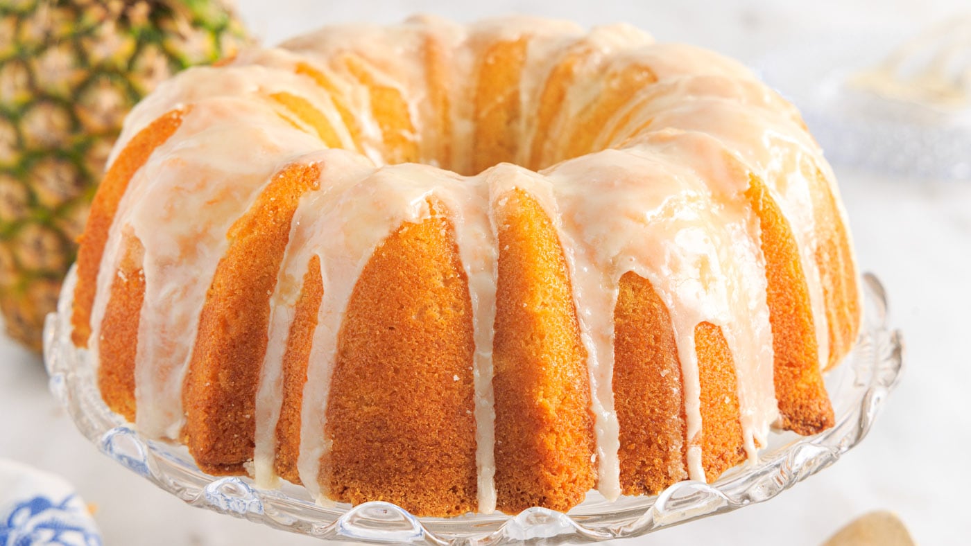 This pineapple pound cake is elevated with sweet tropical flavor, just enough to complement the rich
