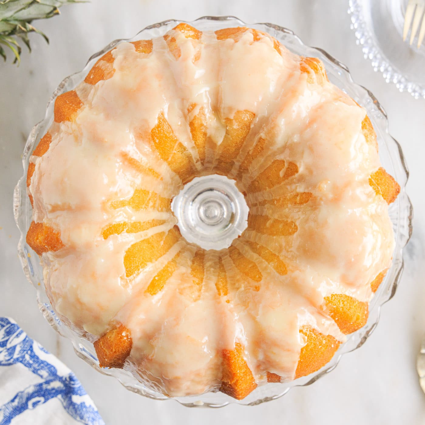 Chiffon Cake with Pineapple Glaze | Woman Scribbles