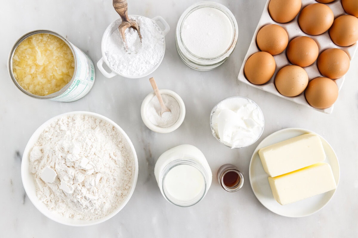 ingredients for Pineapple Pound Cake