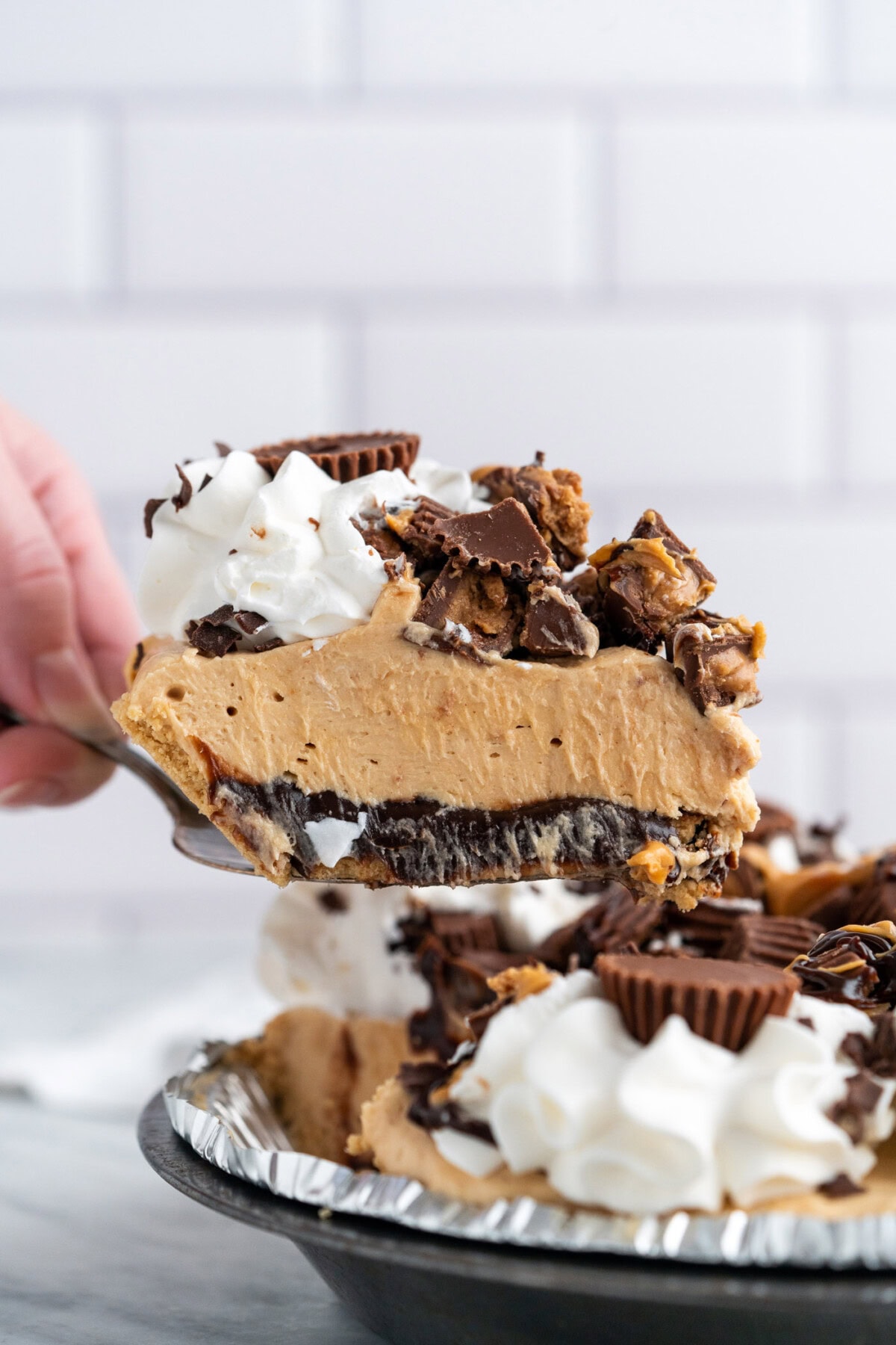 removing a slice of Reeses Pie