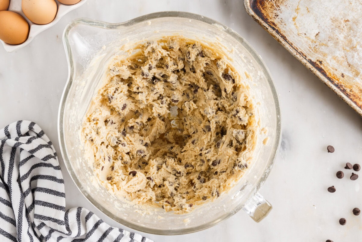 Toll House Chocolate Chip cookie dough in a bowl