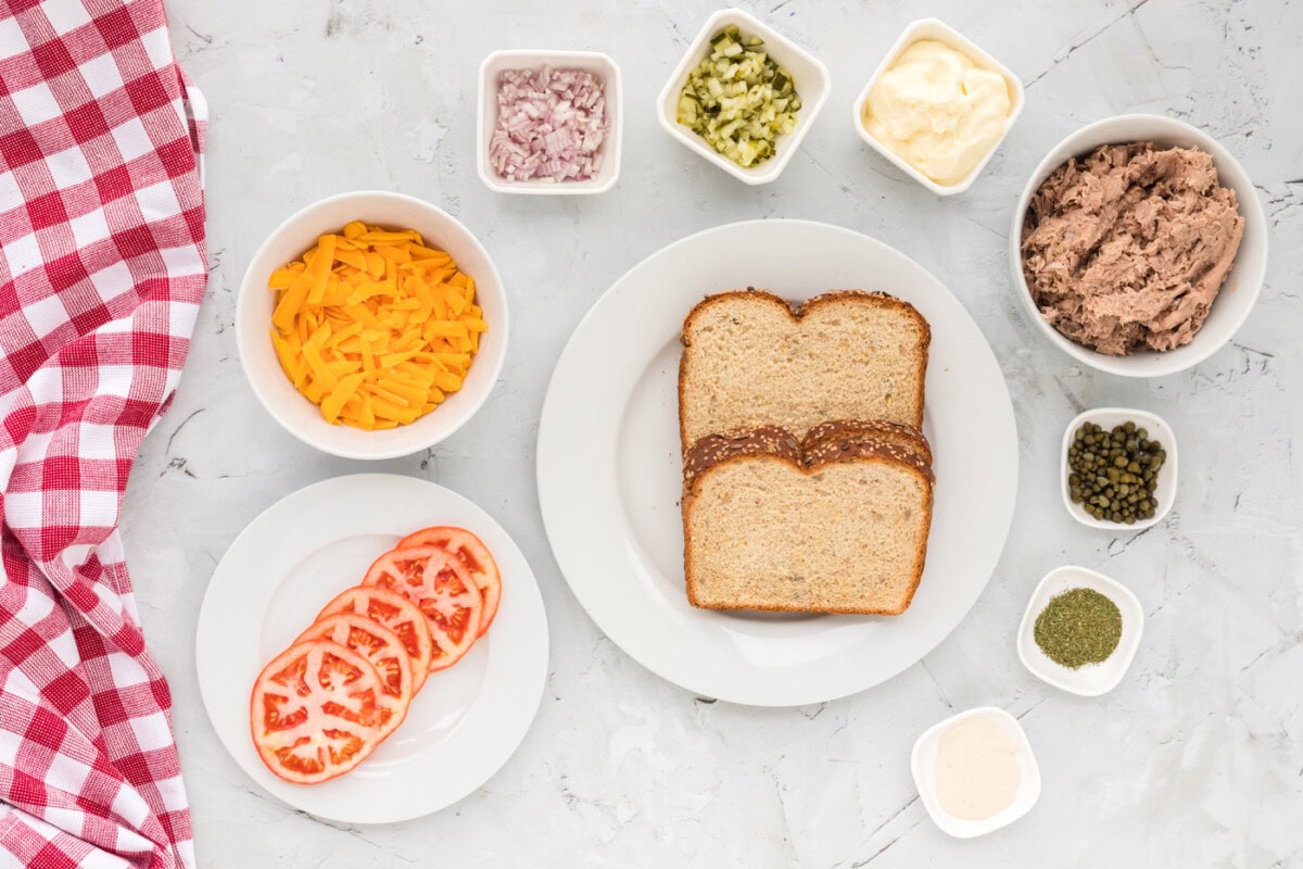 ingredients for a Tuna Melt