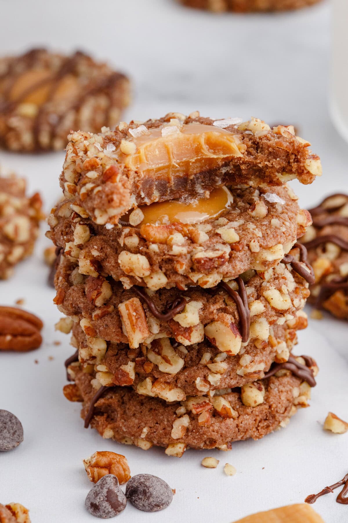 stack of Turtle Thumbprint Cookies