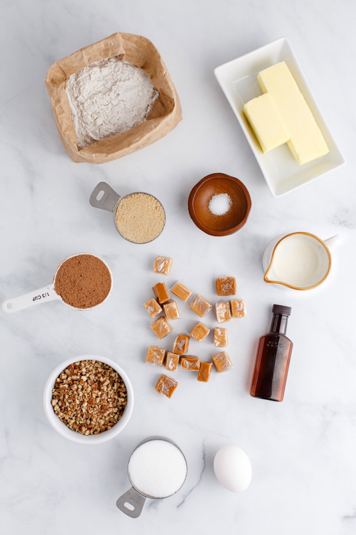 ingredients for Turtle Thumbprint Cookies