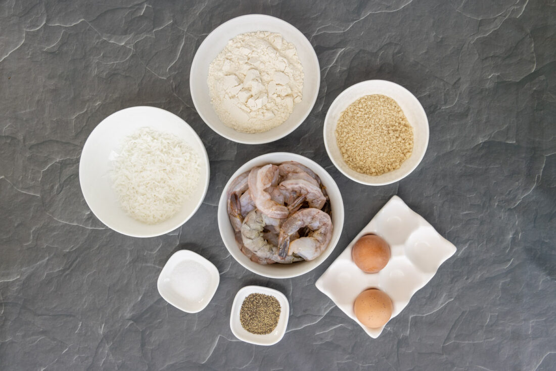 ingredients for Air Fryer Coconut Shrimp