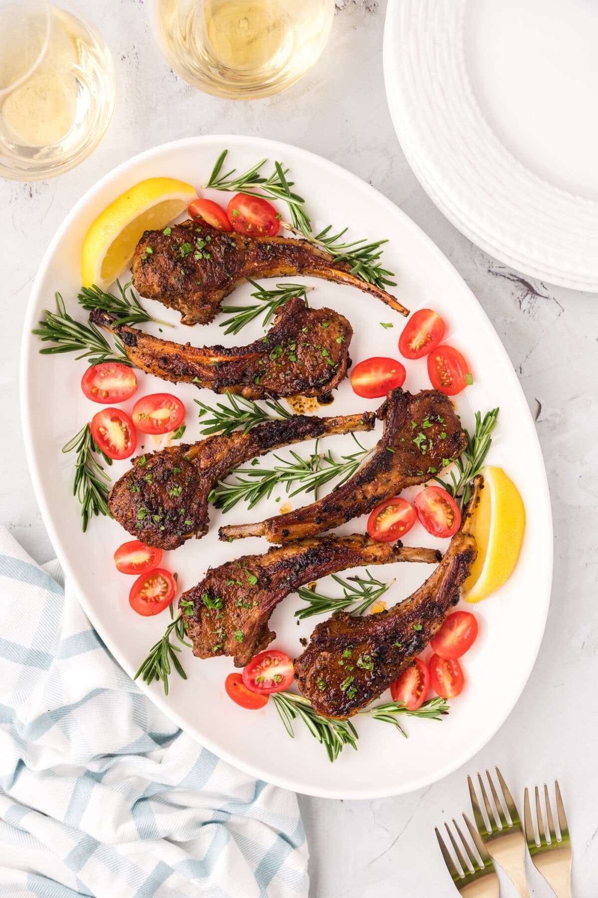 platter of Baked Lamb Chops