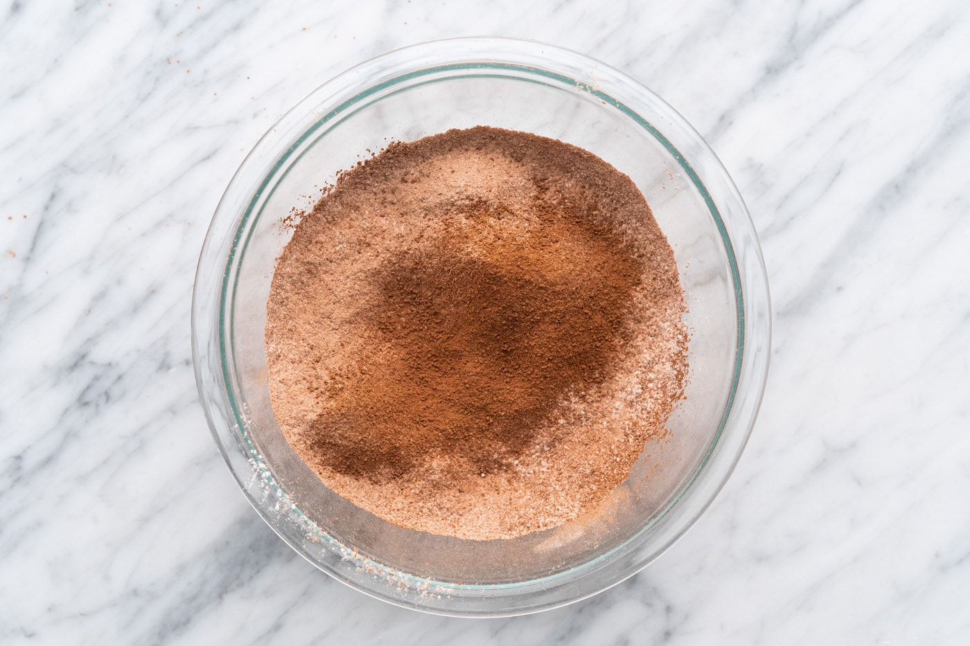 sifted flour, cocoa powder, salt, and baking soda