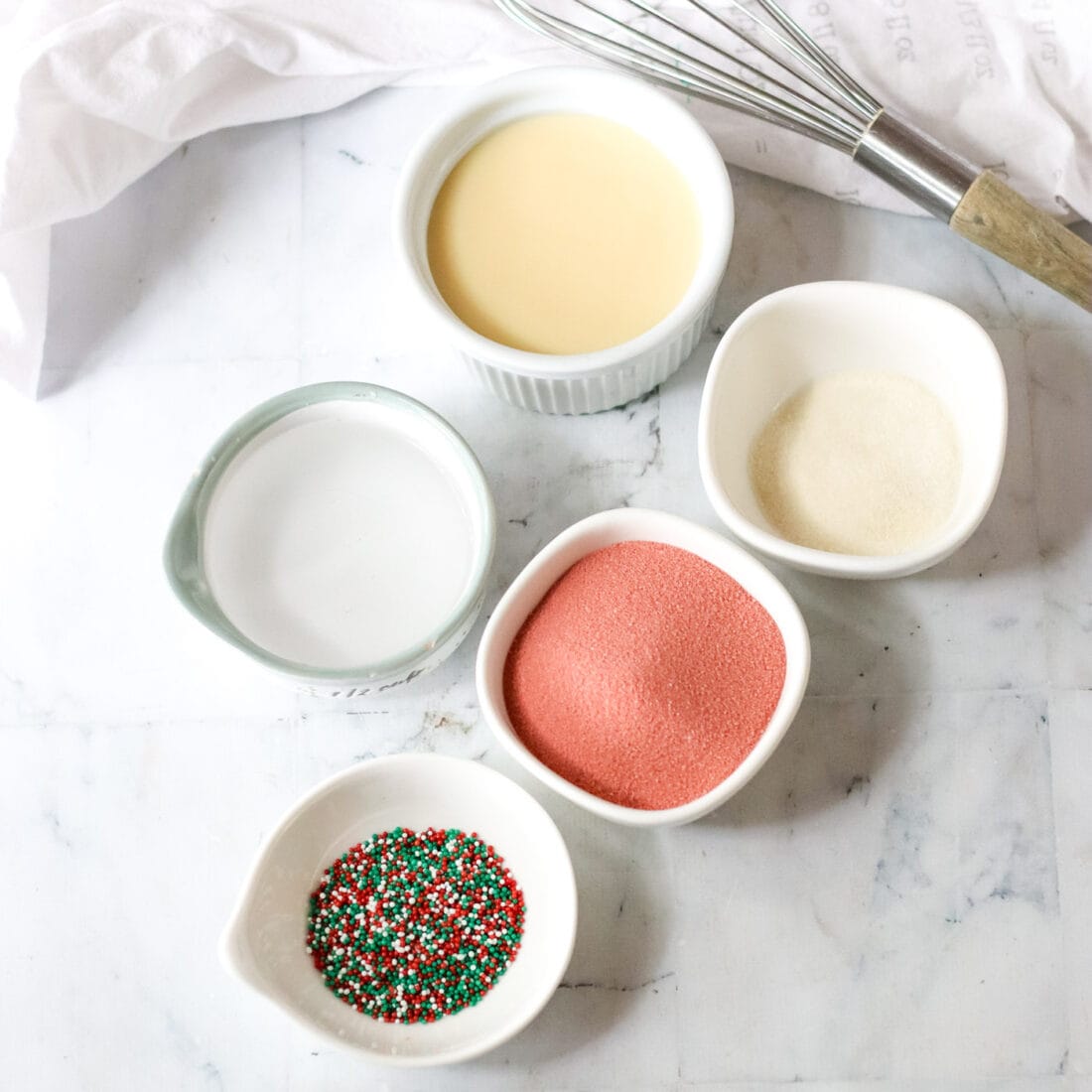 ingredients for Candy Cane Jello Shots