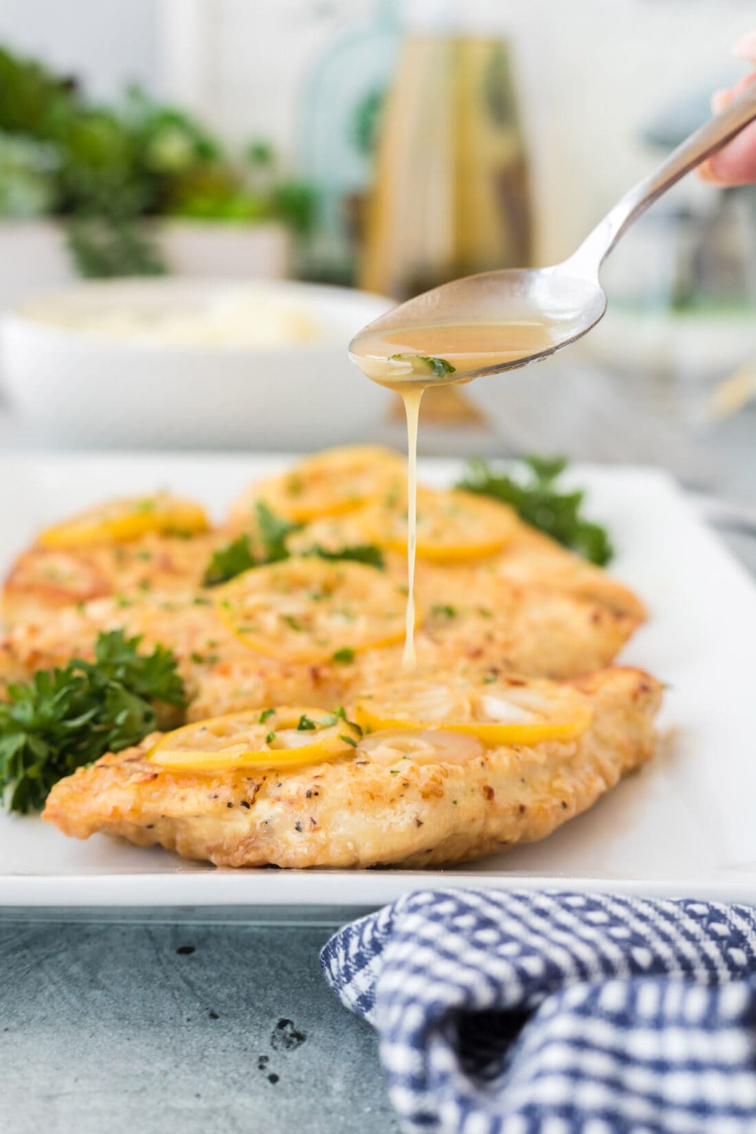 drizzling sauce of Chicken Francese