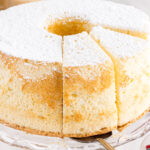 slice of Chiffon Cake being removed
