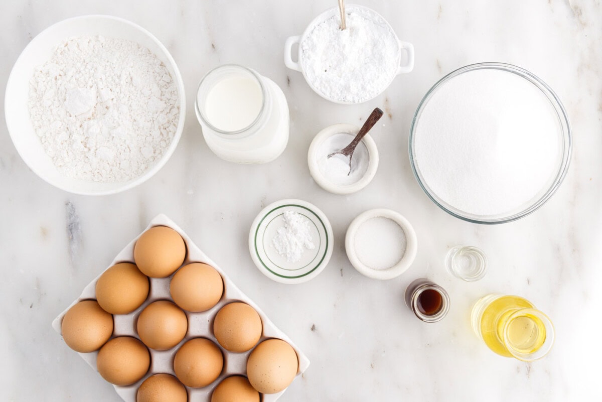 ingredients for Chiffon Cake