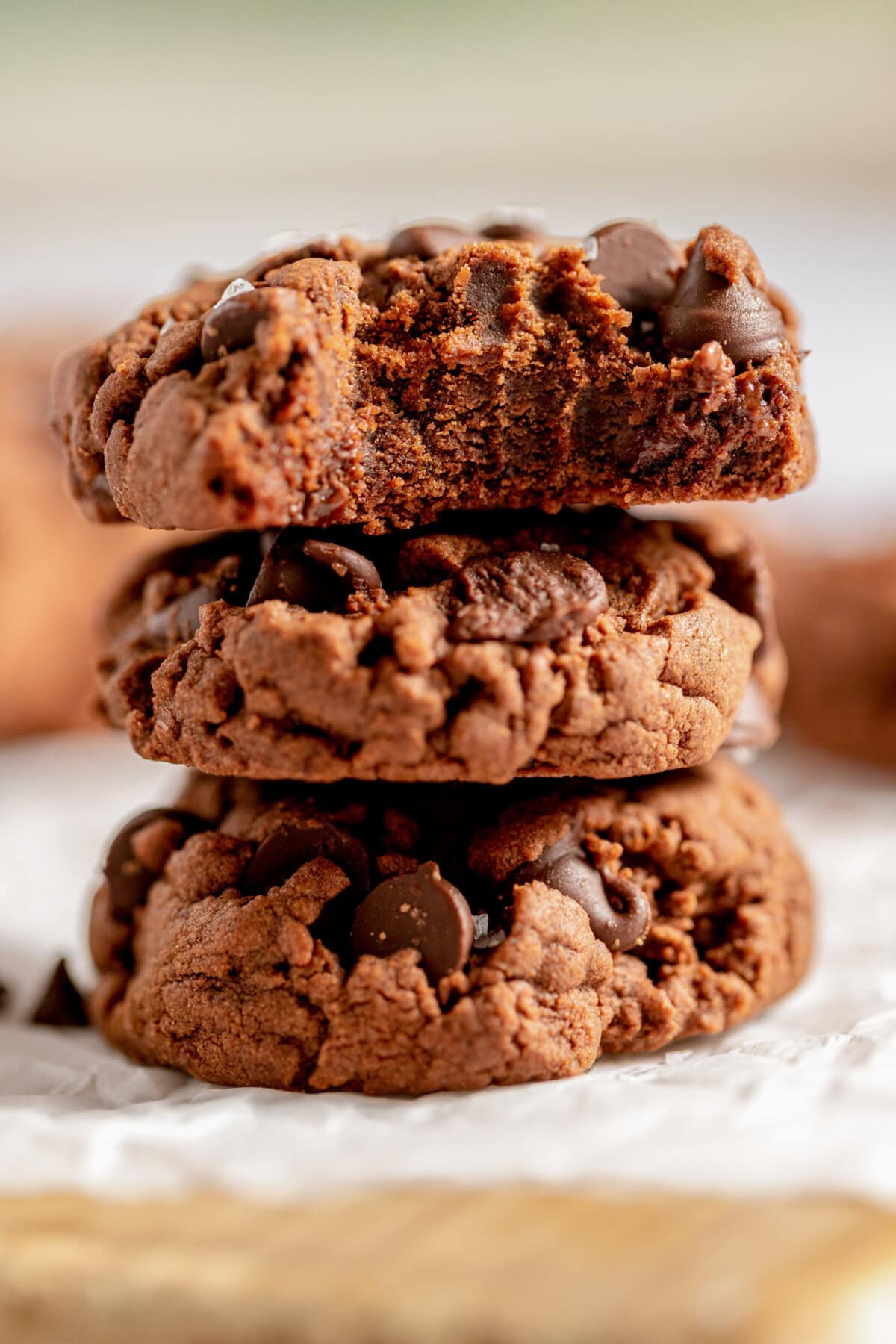 stack of Chocolate Cake Mix Cookies