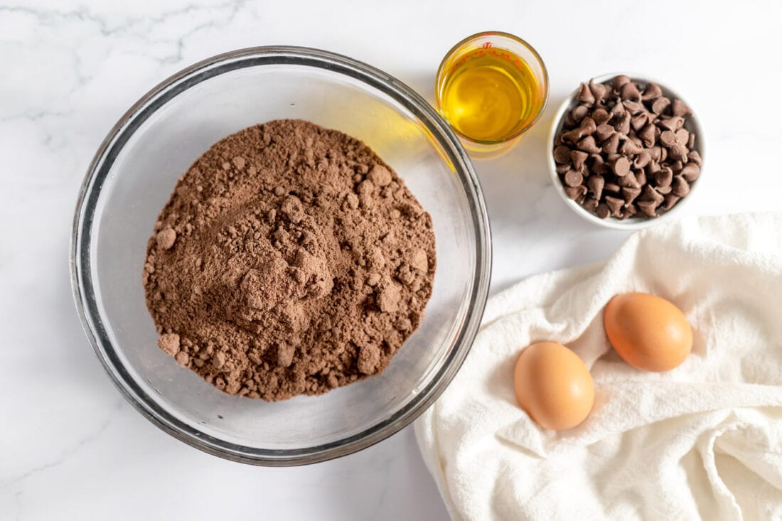 ingredients for Chocolate Cake Mix Cookies