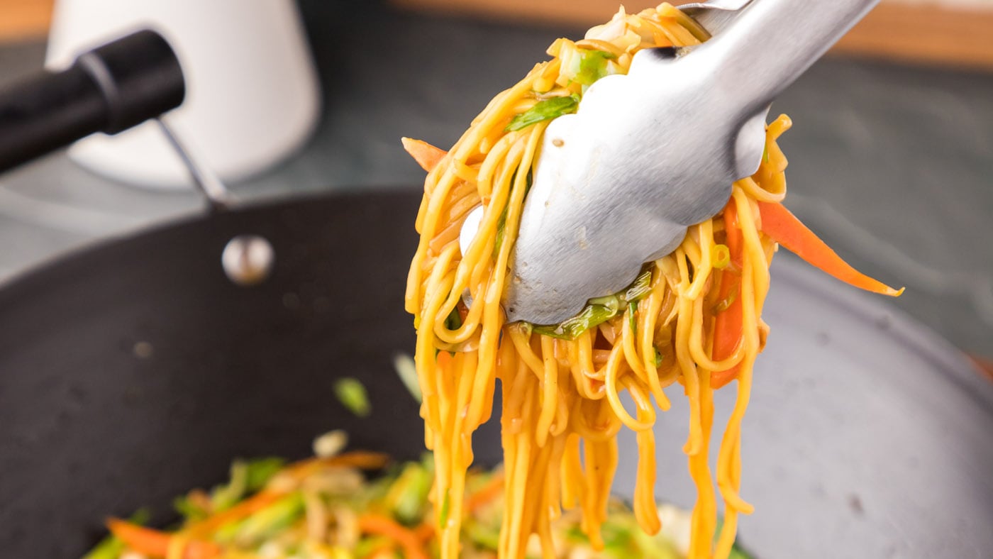 Deliciously easy Chow Mein can be made right at home in only 20 minutes with all the classic stir fr