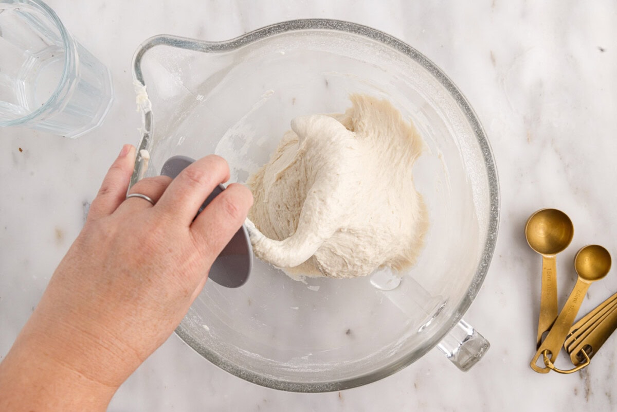 dough hook in bread dough