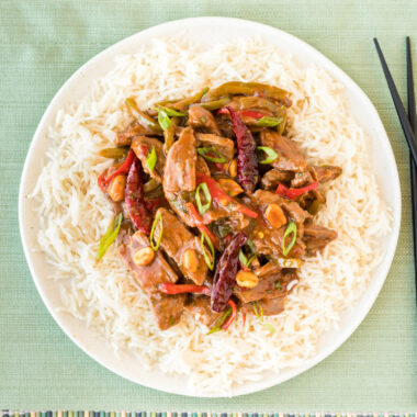 Kung Pao Beef over rice