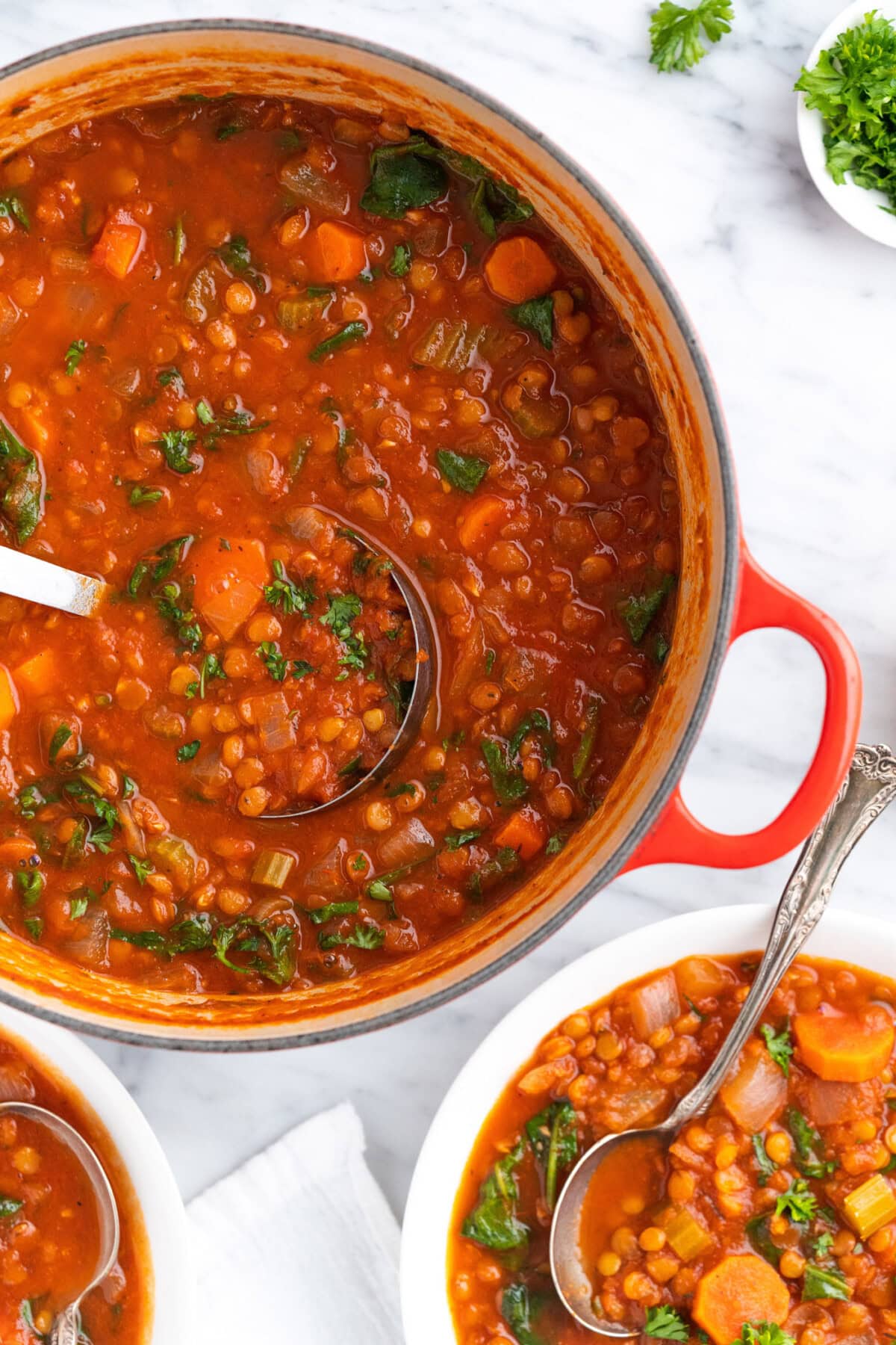 pan of Lentil Soup