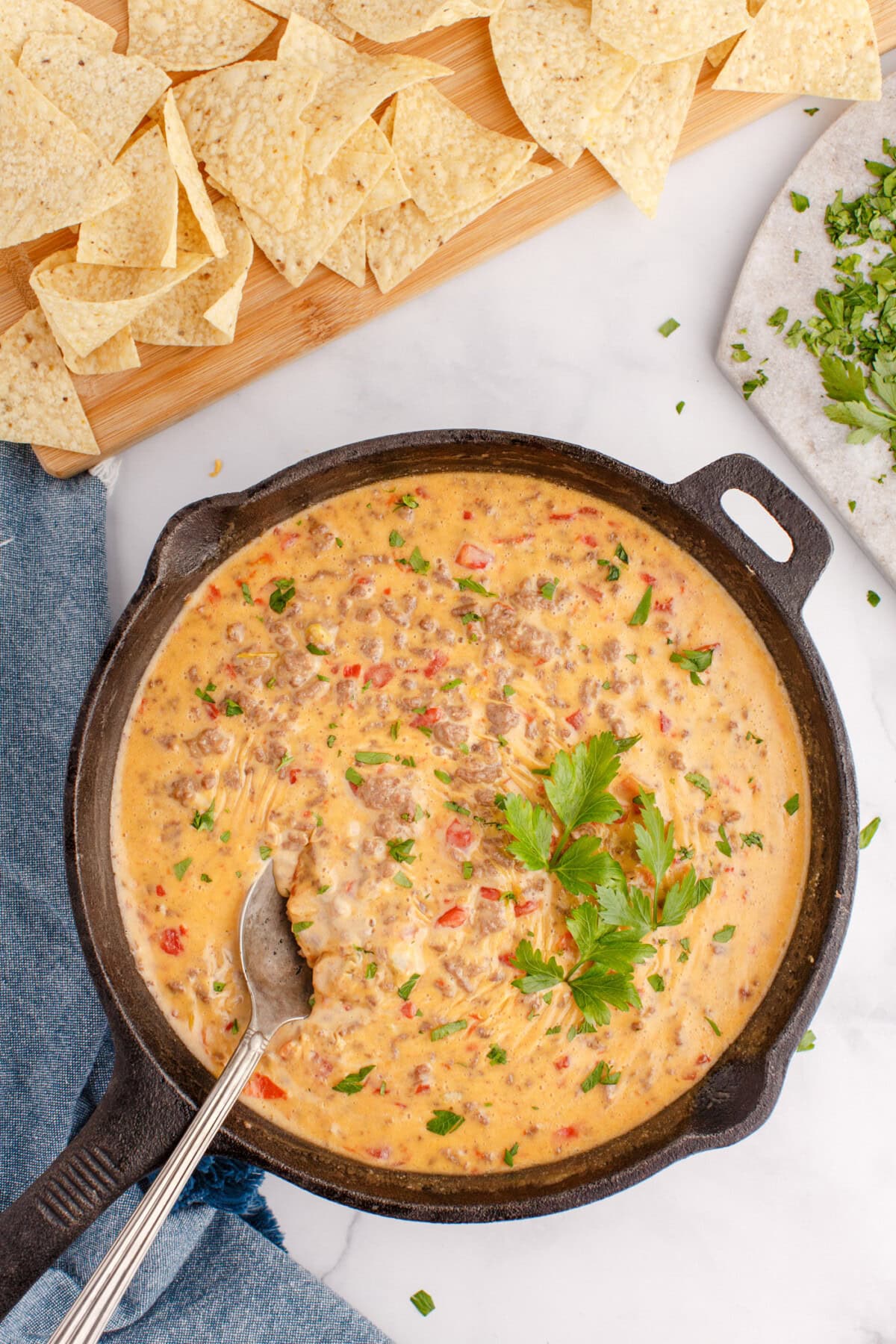 an of Rotel Dip with spoon