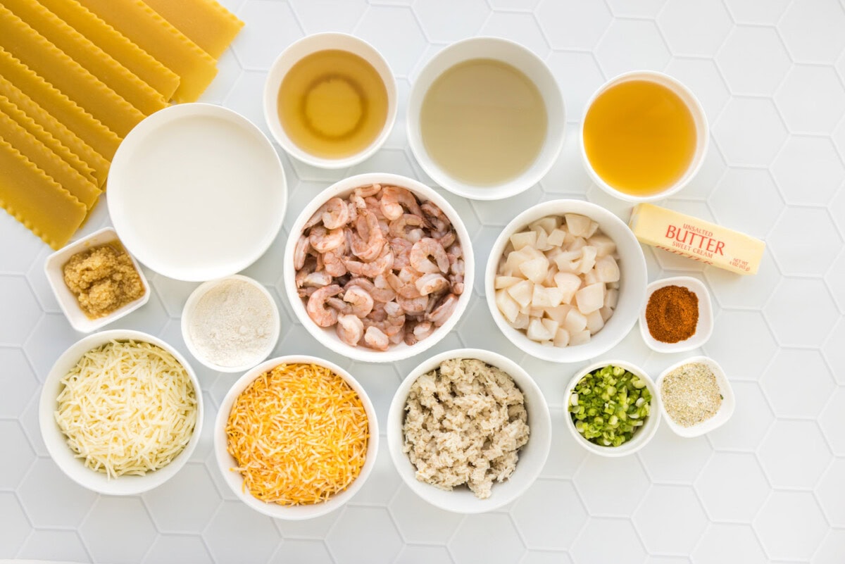 ingredients for Seafood Lasagna