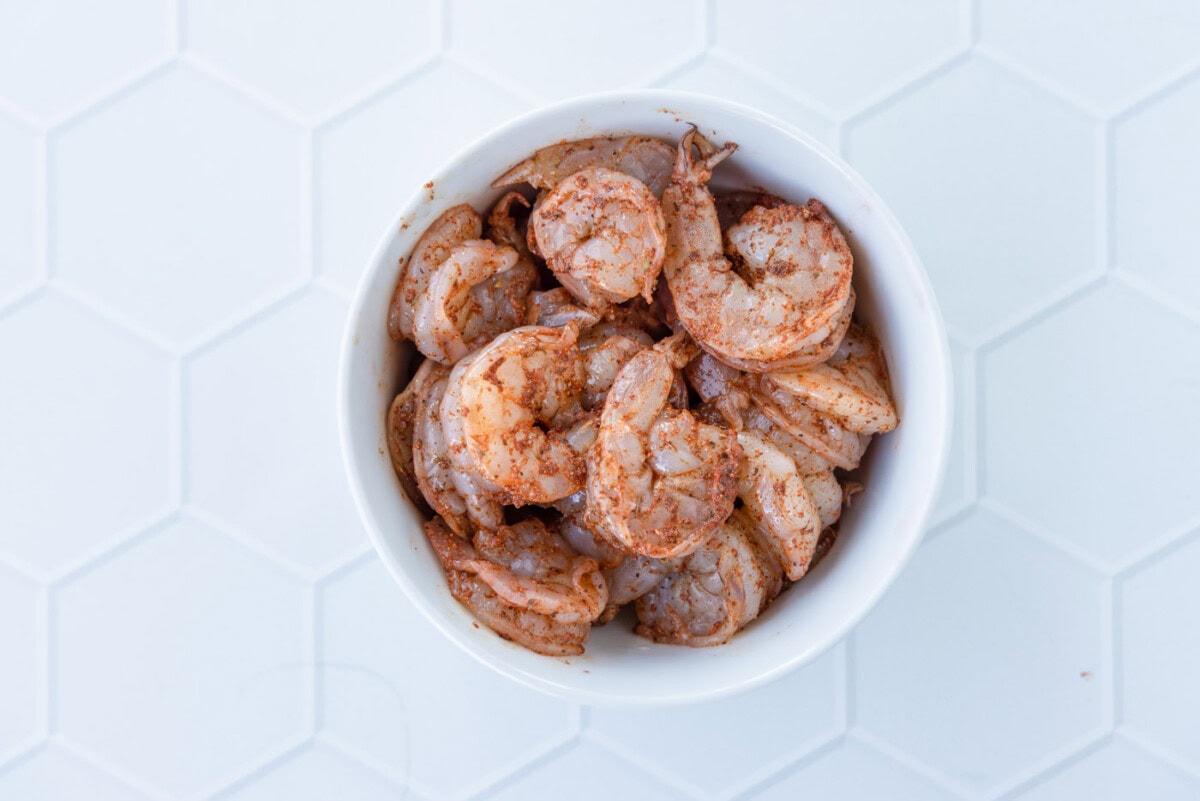 shrimp coated with cajun seasoning