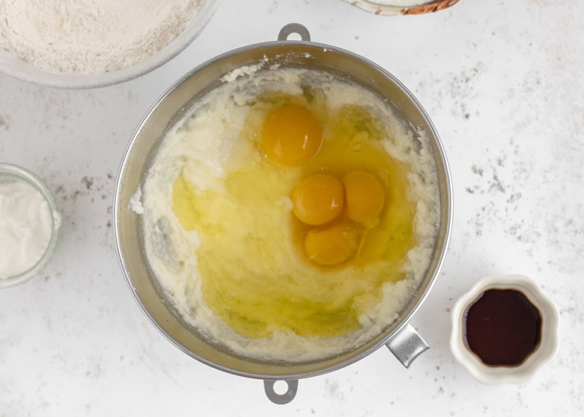 eggs in cake batter