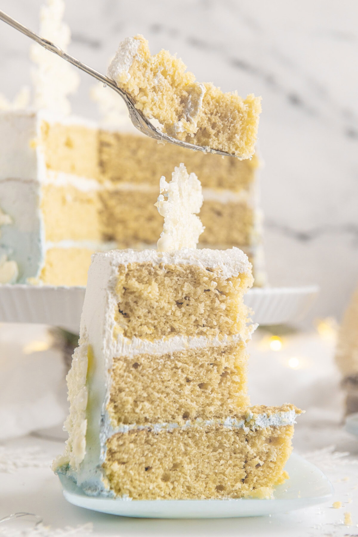 slice of Snowflake Cake