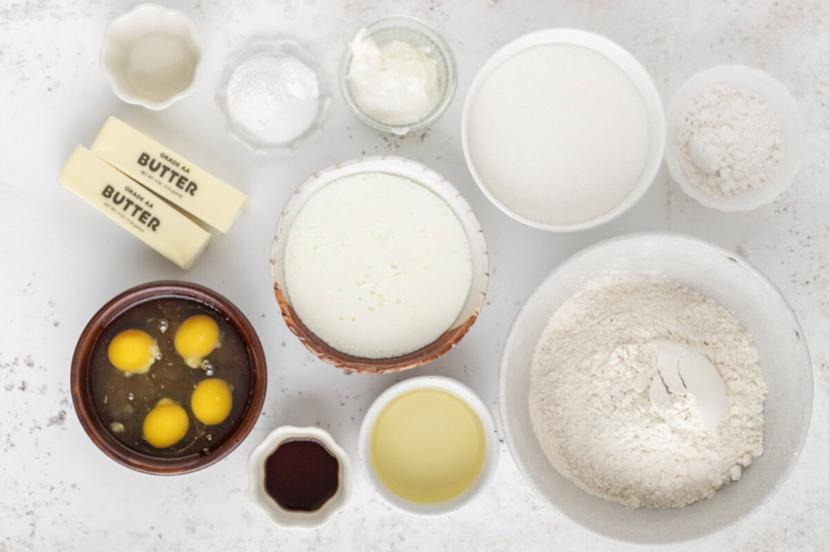 ingredients for Snowflake Cake