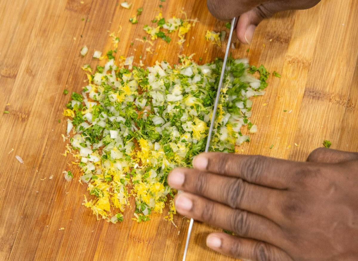 gremolata on a cutting board
