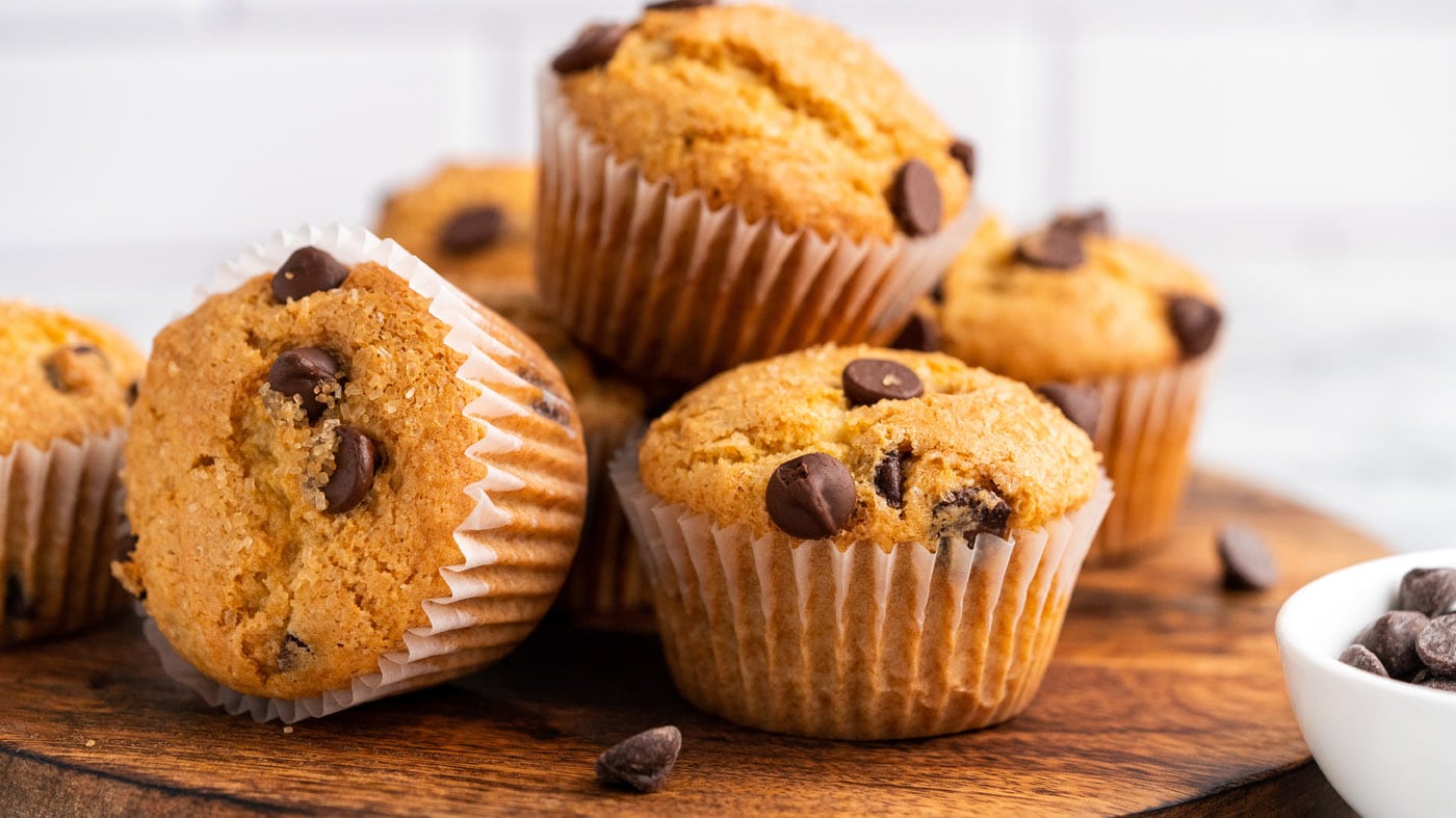 Pantry staple ingredients come together to make these fluffy muffins leaving you with nothing but a 