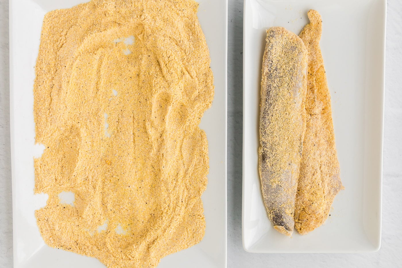 cornmeal coated fried whiting fish