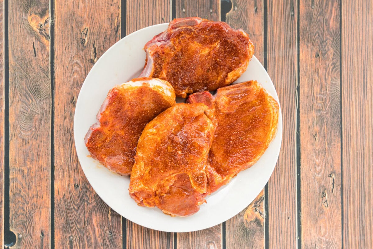 bone-in pork chop with spice rub