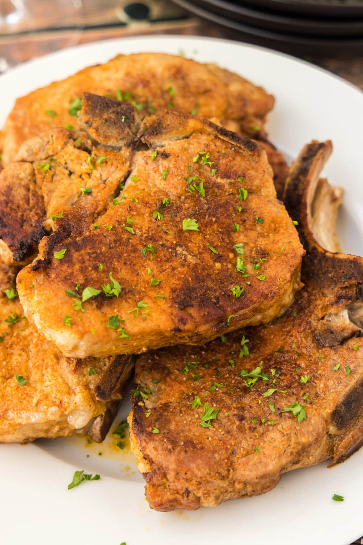 Plate of Instant Pot Pork Chops