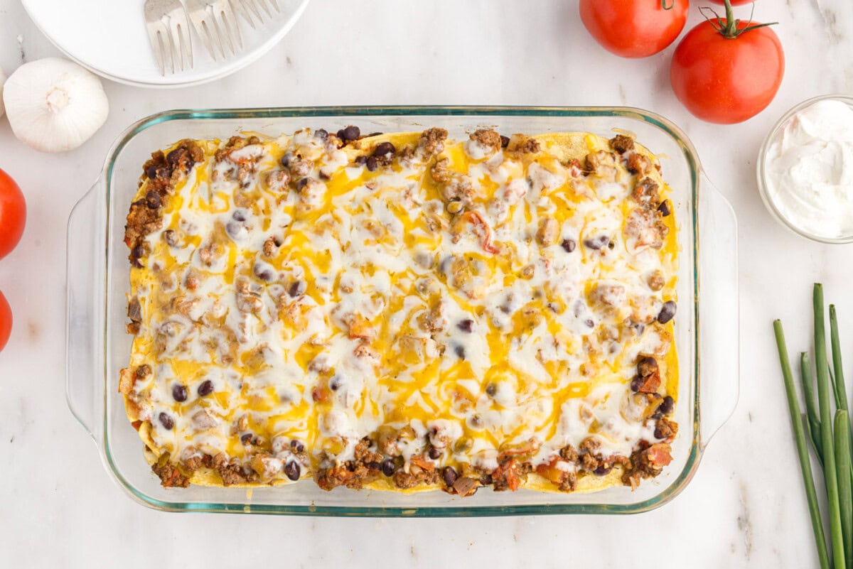 baked mexican lasagna casserole