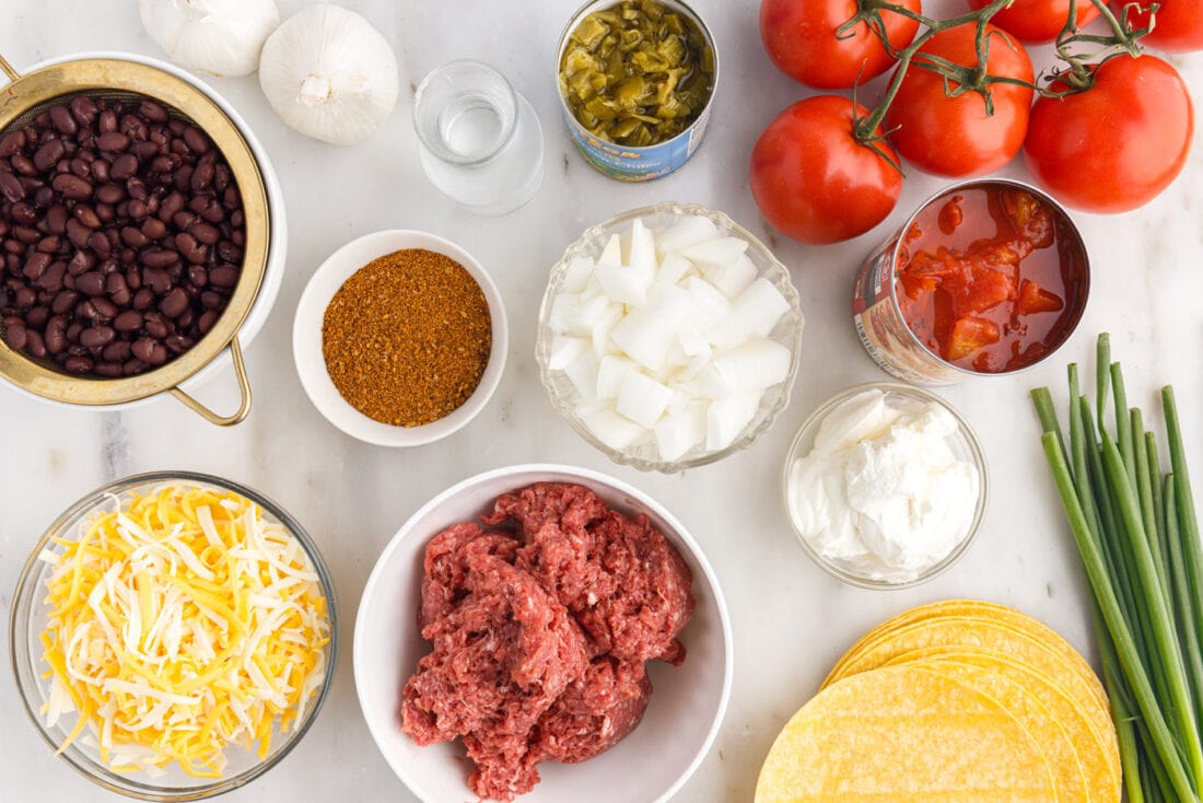 Ingredients for Mexican Lasagna