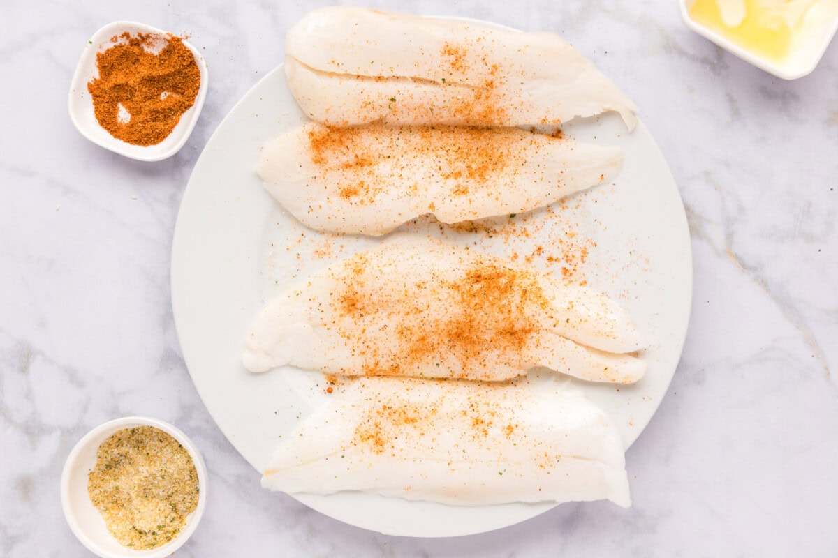Old bay seasoned orange roughy filets