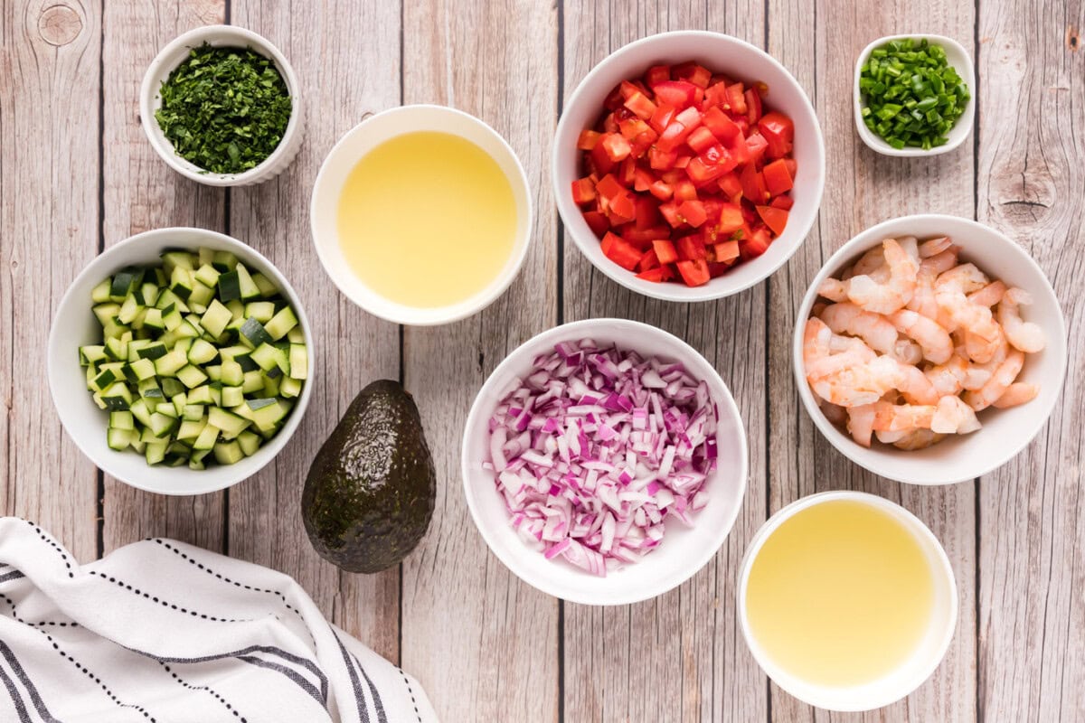 Ingredients for Shrimp Ceviche