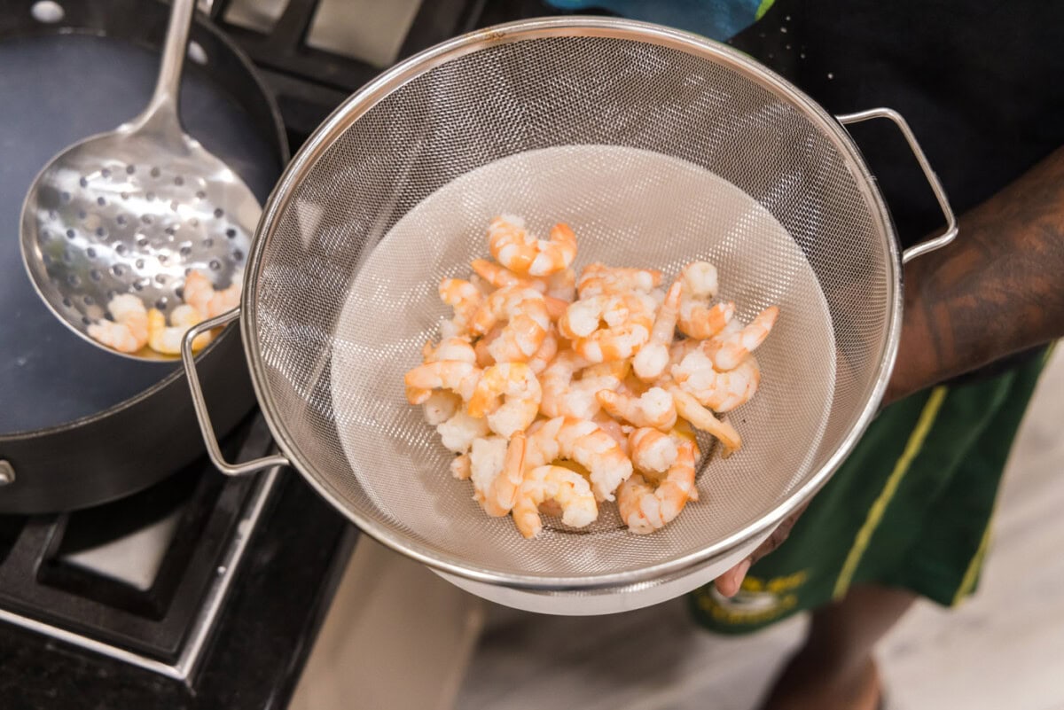 poached shrimp