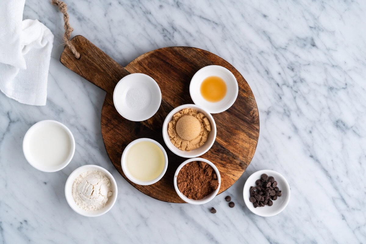 Ingredients for Brownie in a Mug