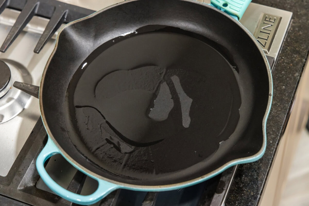 olive oil in a skillet